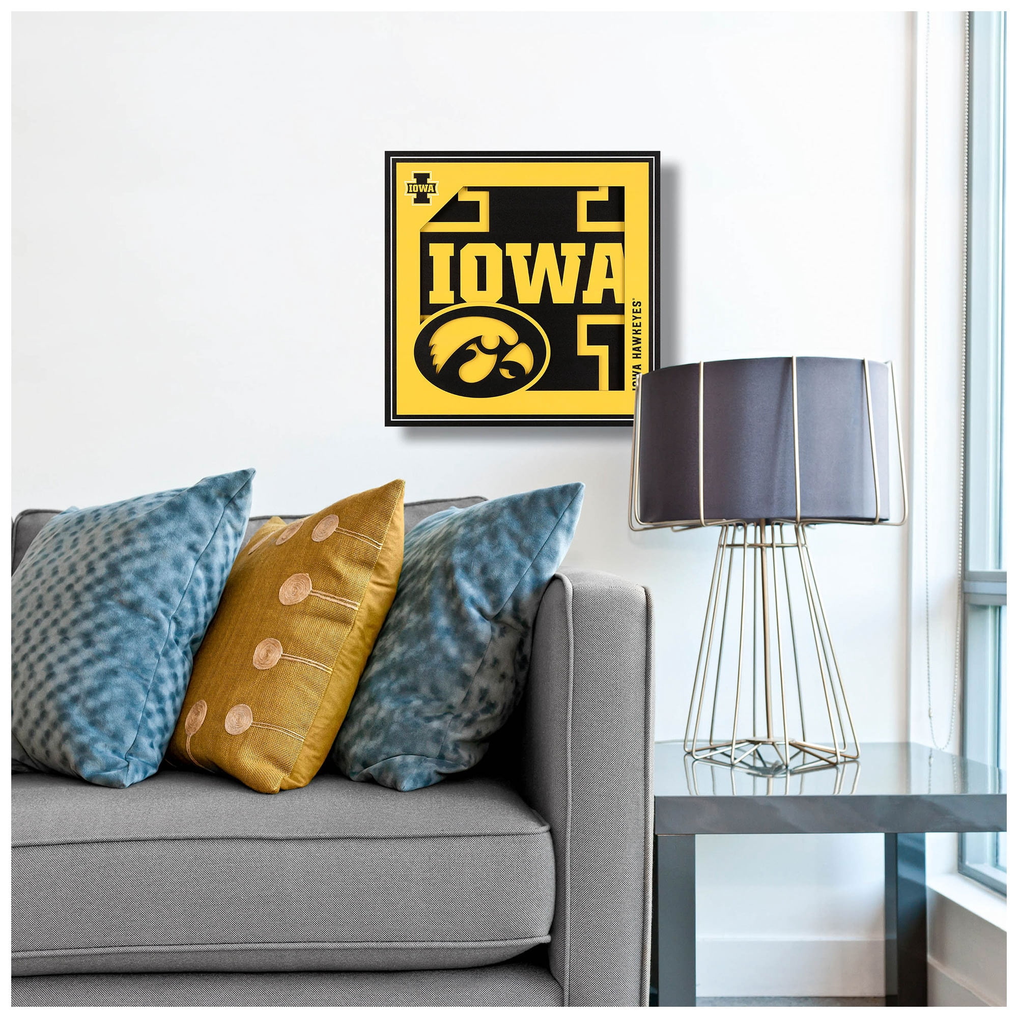 Iowa Hawkeyes 12'' x 12'' 3D Logo Wall Art