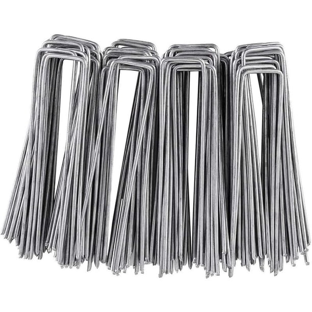 Anclajes Galvanizados en Forma de U para Jardín, Fieltro Antimaleza y Trabajos de Jardinería,100 Unidades – Clavos Soporte para Césped, Conector de Red Tridimensional 150 x 25 mm – 3 mm Diámetro esquí esquí Gafas de esquí