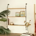 thumbnail image 2 of DecMode 7"W, 33"H Metal Industrial Wall Shelf, Brown, 1-Piece, 2 of 8