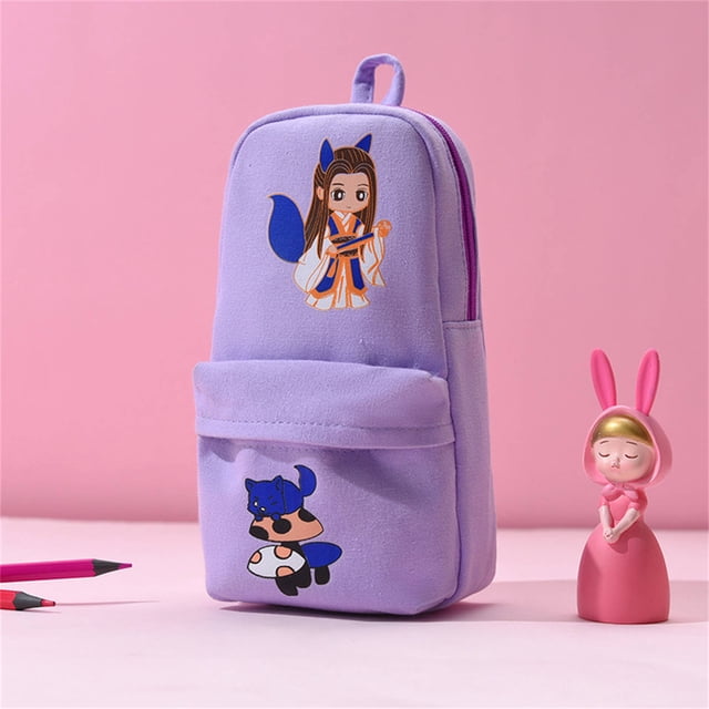 Back To School Canvas Cute Pencil Case Stationery Storage Cosmetic Bag Purse
