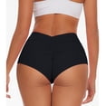 thumbnail image 5 of Women's High Waist Yoga Shorts with Scrunch Back - Butt Lifting Gym Shorts for Workout, Dance & Rave Black L, 5 of 5