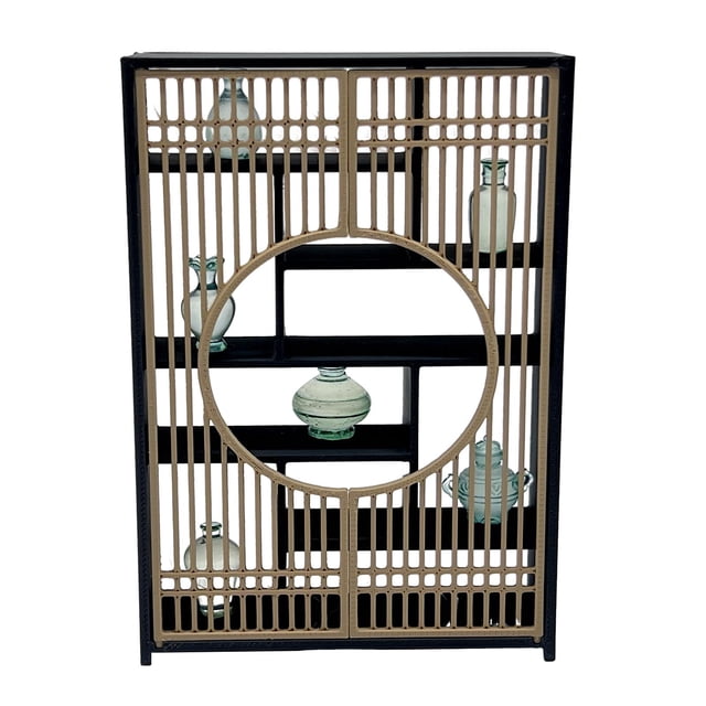 Vitrina en miniatura china, modelo de casa de muñecas, estante de exhibición a escala 1/12, pequeños objetos de colección, simulación, accesorios de