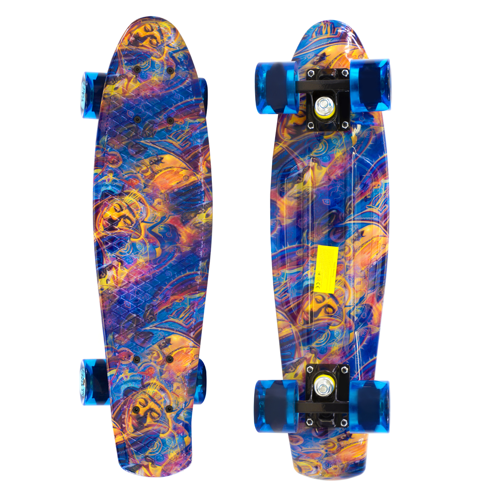 22 Skateboard Complete Street Retro Cruiser Budda Print Deck