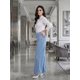 thumbnail image 4 of Jeans Wide Leg Mujer con Brillos, Pantalón de Mezclilla Pierna Ancha de Tiro Alto, 4 of 5