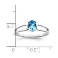 thumbnail image 3 of 14K White Gold Ring Band Gemstone Swiss Blue Topaz Oval, Size 8, 3 of 4