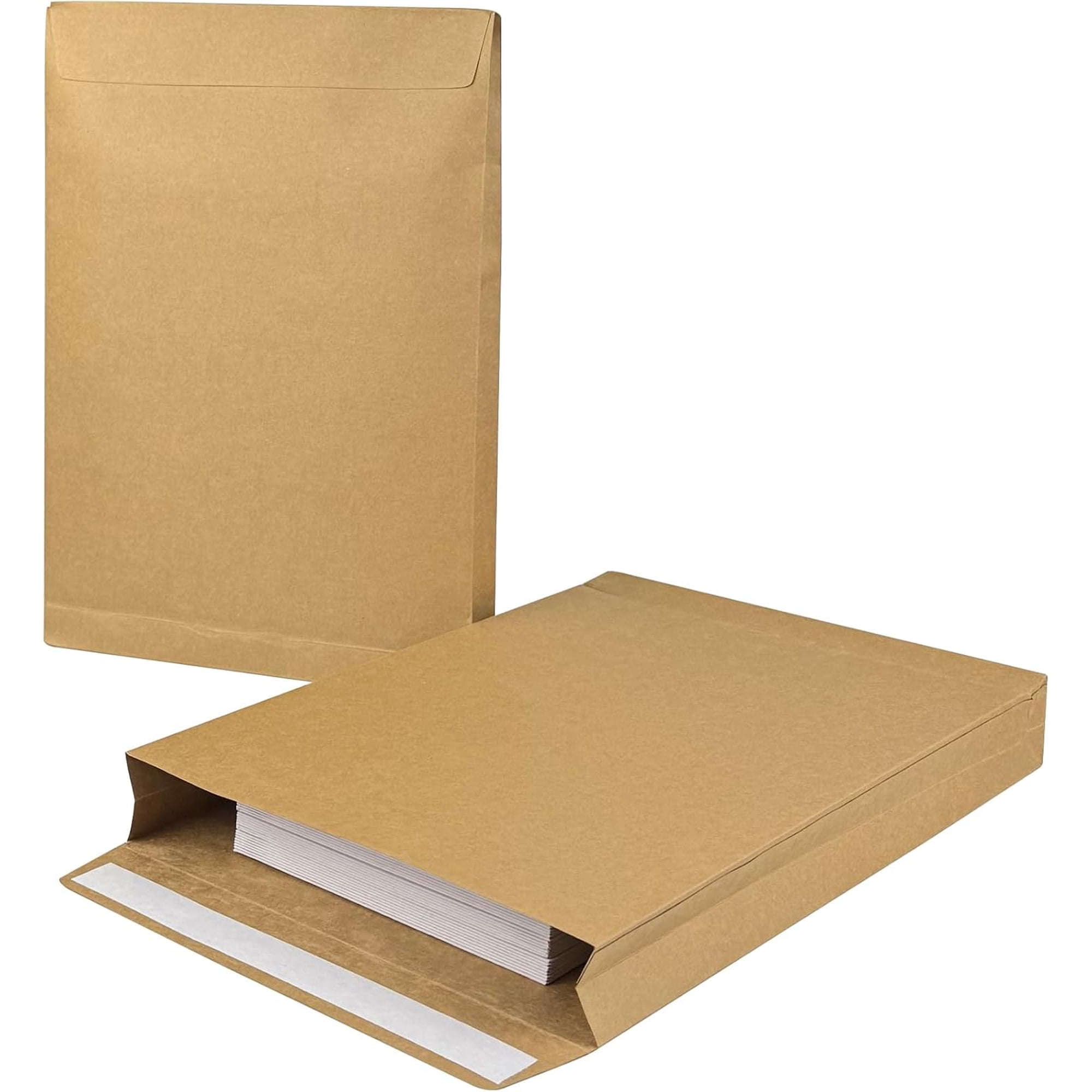 Large Expandable Envelopes 15 Pack 9.3x 13 Big Mailing Envelopes | Self Seal Large Manilla Envelopes Anti Tear Brown Kraft Catalog Envelopes for Business Office Paper Documents File Storage