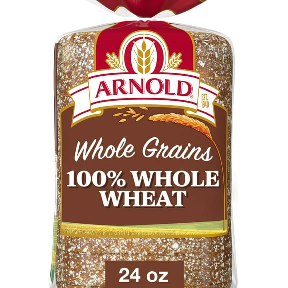 Arnold Whole Grains 100% Whole Wheat Bread, 24 oz, Whole Wheat Wheat Bread, Bag