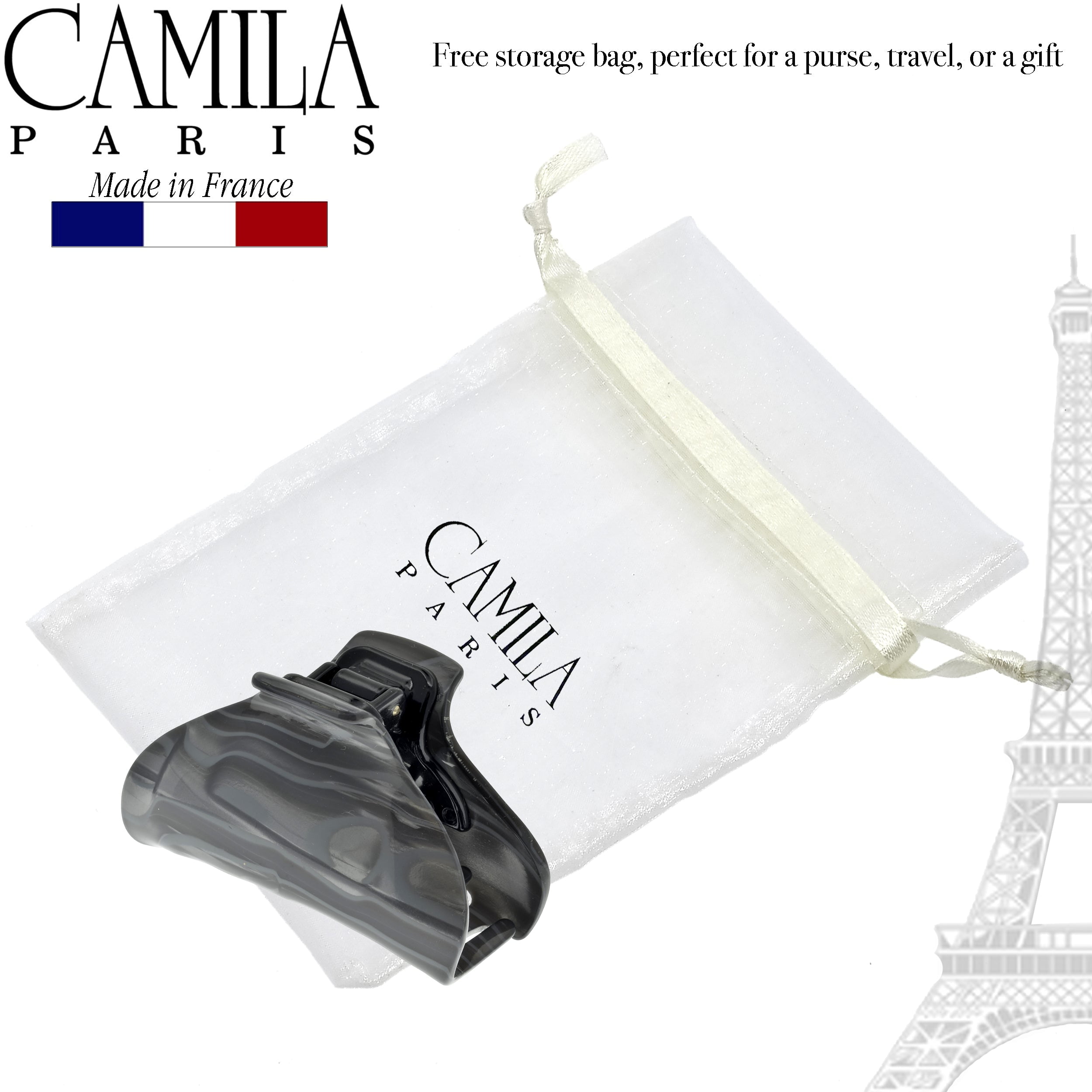 Camila Paris CP2125 French Hair Clip for Women for Long Curly Wavy Hair, Beige, Girls Hair Claw Clips Jaw Fashion Styling Hair Accessories for Women, Strong Hold No Slip Grip, Made in France