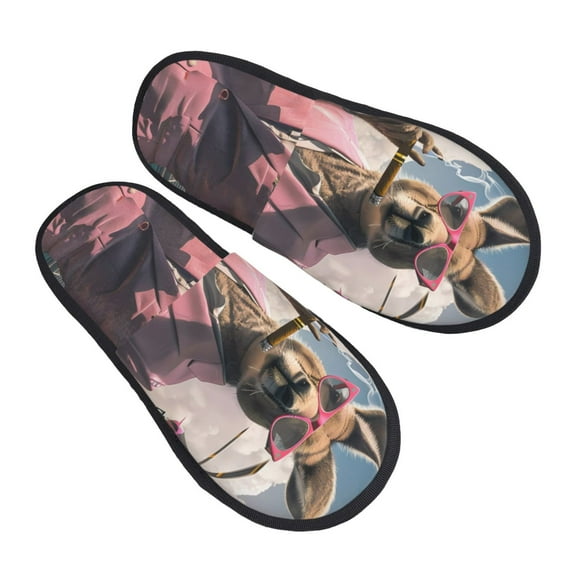 Bingfone Stylish Kangaroo In Suit House Slippers for Women Men with Soft Rubber Sole Slip On for Indoor/Outdoor-Medium