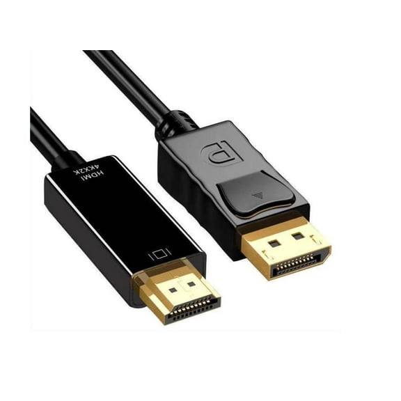 4K DisplayPort to HDMI Cable Adapter, 6FT, Gold Plated Nylon Braided High Speed (4K(3840x2160) @30Hz, 1080P 60Hz) Uni-Directional DP PC to HDMI Monitor Cord Compatible/w Dell, HP, Lenovo.(1PSC)