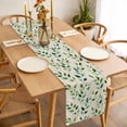 thumbnail image 3 of Green Leaves Table Runner - 70 Inch Long, Kitchen Dining Table Runner Dresser Scarves, Watercolor Spring Botanical Country Beige Farmhouse Decor for Coffee Tables Wedding Party Banquet, 3 of 8