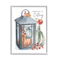 Autumn Is Calling Varied Gourds Floral Arrangement Watercolor Botanical & Floral Graphic Art Framed Art Print Wall Art