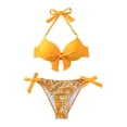 thumbnail image 1 of Traje de Baño de Tres Piezas para las Mujeres de Moda Casual Corbata Sexy Cintura Alta Cristal Beach Bikini Set, Poliéster, 1 of 9