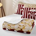 thumbnail image 4 of Erosebridal Retro Pop Corn Movie Twin Quilt Set for Boys Girls, Red White Stripes Line Twin Coverlet Set, 2 Pieces, 4 of 7