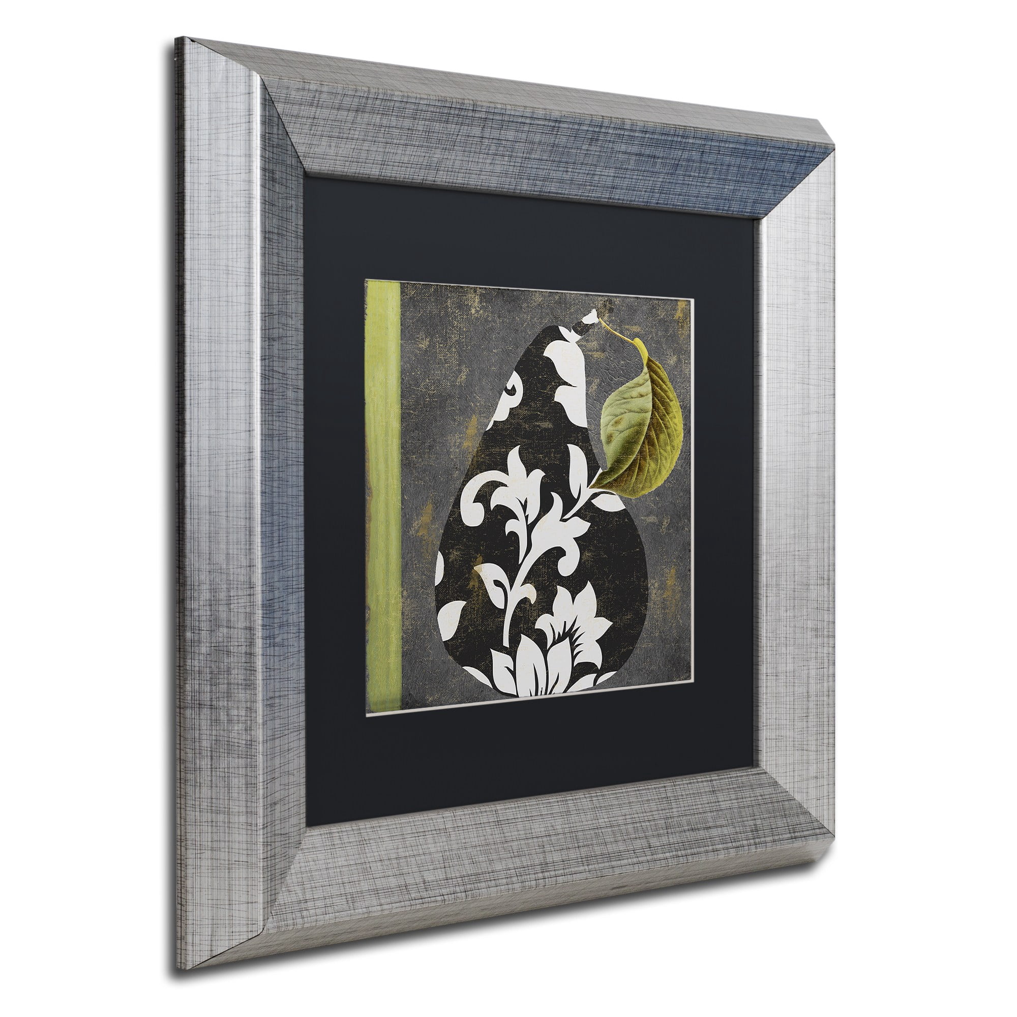 Trademark Fine Art "Decorative Pear II" Canvas Art by Color Bakery Black Matte, Silver Frame