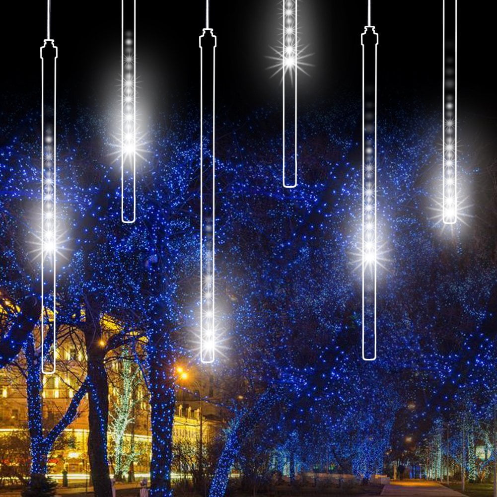 led meteor shower rain lights drop icicle snow falling outdoor falling icicle lights