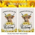 thumbnail image 5 of Highland Cow Garden Flag 12x18 Inch, Double Sided Burlap Outside Welcome Floral Sunflower Highland Cattle Sign Yard Flag Farmhouse Outdoor Decor, 5 of 6