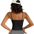 thumbnail image 4 of Womens Cami Tank Tops Spaghetti Strap Floral Lace Sleeveless Ribbed Summer Casual Crop Top( Black, Free Size ), 4 of 5