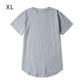 thumbnail image 1 of Camiseta de verano para hombre, cuello redondo, manga corta, dobladillo en arco, camiseta de algodón de color sólido Vogacara AP001550-00, 1 of 7