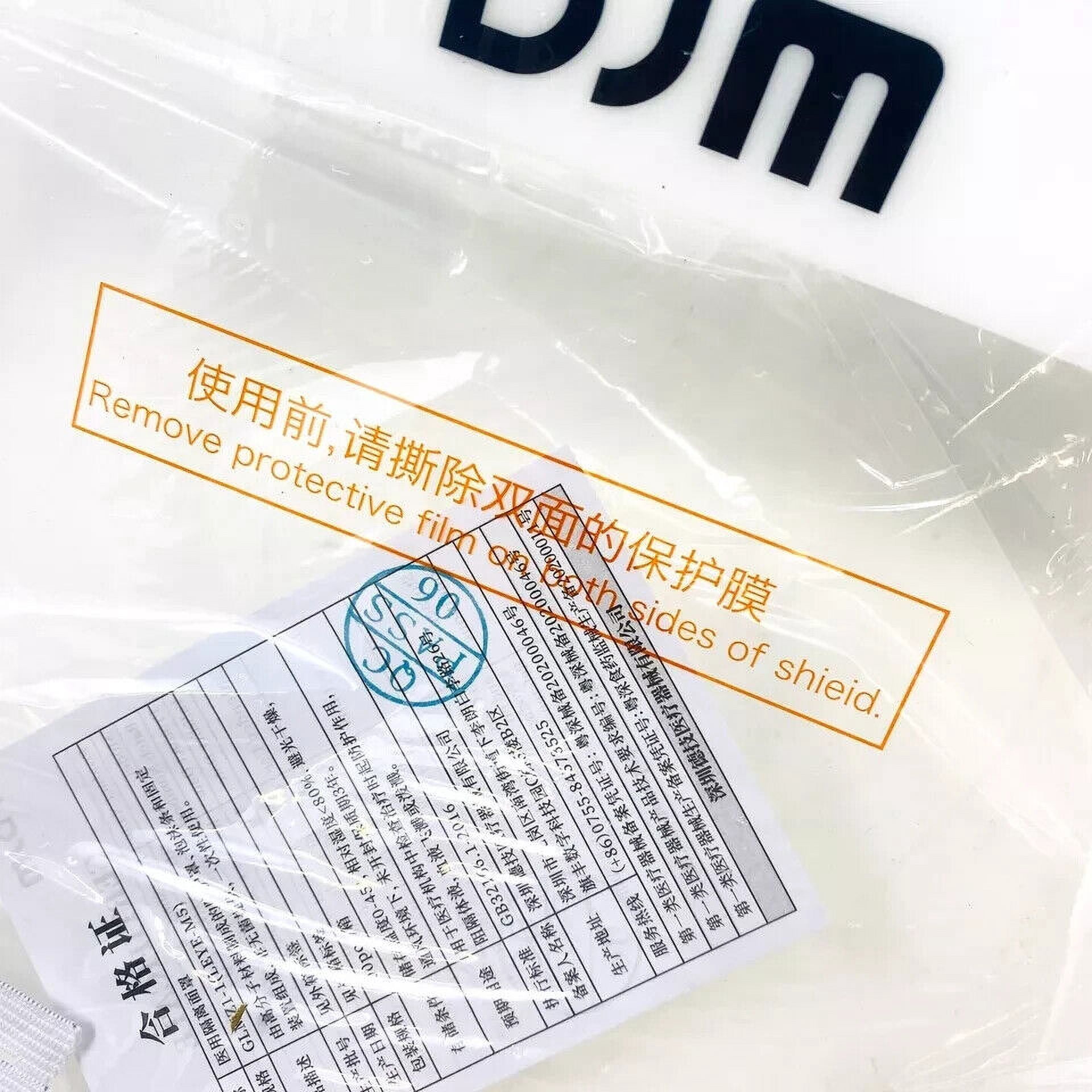 100 Pcs DJM GLMZ1-1 Protective Full Face Shield Splash Cover LEYE-M5 Certified