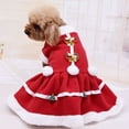 thumbnail image 5 of Pet Dog Christmas Winter Warm Clothes Costume Red Dress Puppy Fleece Skirt, 5 of 8