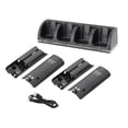 thumbnail image 1 of Charging Dock Station with 4Pcs 2800mAh Replacement Batteries, 4 Port Charger for Controller, Game Accessories Remote Control - Black, 1 of 8