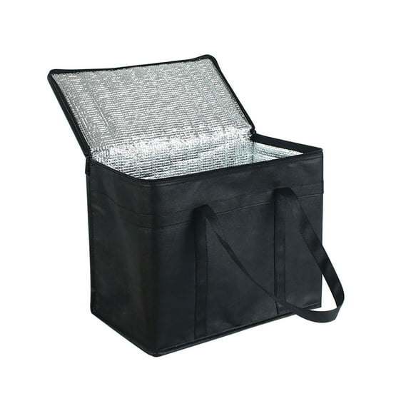 Insulated Reusable Grocery Bags with Dual Sturdy Zipper and Handles Foldable Washable Cooler Bag Heavy Duty Hot or Cold Food Delivery Bags for Food Transport Travel Picnic Camping