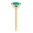 thumbnail image 3 of Lab Grown Emerald Solitaire Ring with Diamond for Women - 8X10 mm - AAAA Grade, 14K Yellow Gold, US 7.00, 3 of 8