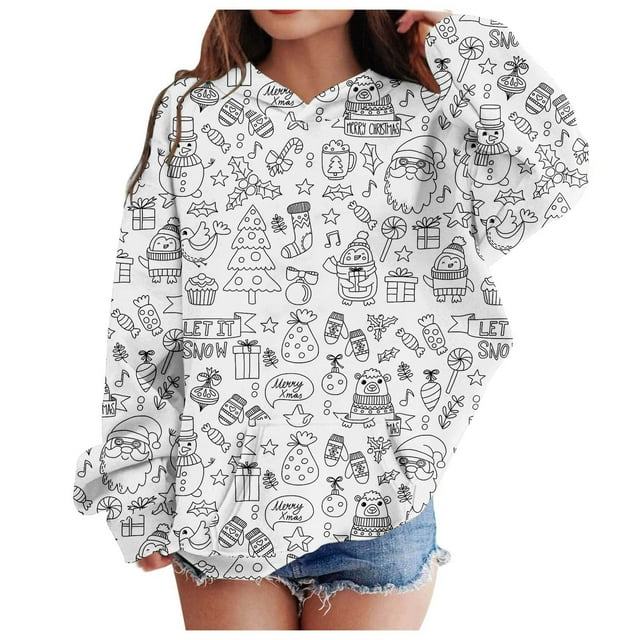 Chandails à Capuche pour Tout-Petits Garçons Filles Imprimé Graphique Lettres Pulls Manches Longues Décontracté Doux
