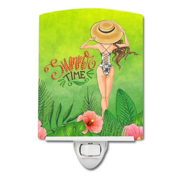 Summer Time Lady in Swimsuit Ceramic Night Light