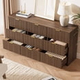 thumbnail image 3 of FURNIWAY 9 Drawer Dresser for Bedroom, 63" Wide Modern Fluted Dresser with Gold Metal Handles, Chest of Drawers for Bedroom, Living Room, Entryway, Hallway, Walnut, 3 of 8