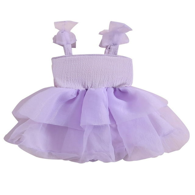 Robe Trapèze pour Filles Sans Manches avec Nœud en Tulle Patchwork Robe de Fête