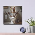 thumbnail image 4 of Luxe Metal Art 'Owl Business Bathroom' by Rey Klimt Metal Wall Art, 12" x 12", 4 of 9