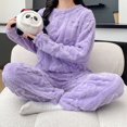 thumbnail image 4 of Pyhlmscde Women's Winter Fleece Warm Pajamas Set, Pajamas for Women Set, Fleece Pajamas Women, Women's Sleepwear, 4 of 5