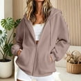 thumbnail image 6 of Aihuaihua Zip Up Hoodie Women Oversized 2026 Zip Up Y2K Hoodies Casual Long Sleeve Sweatshirts Fall Spring Track Jackets (Coffee,XL), 6 of 7