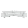 thumbnail image 3 of Modway Commix 5-Piece Down Filled Overstuffed Vegan Leather Sectional Sofa in White, 3 of 10
