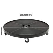 DeVault 24 in x 24 in x 4 in Black High-Density Polyethylene (HDPE) Plant Stand with Wheels, Heavy Duty , 500 lb Capacity