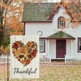 thumbnail image 5 of Thankful Fall Garden Flag Maple Leaf Love Heart Garden Flags 12x18 Inch Double Sided Burlap Autumn Pinecone Hazelnut Villa Decor Rustic Farmhouse Yard Thanksgiving Decoration, 5 of 6