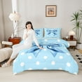 thumbnail image 4 of Manfei Kawaii Blue Bow 3 Pieces Queen Comforter Set for Teens Children Girls,Cartoon Polka Dots Ultra Soft Bedding Sets,Dreamy Princess Bedding Comforter Set,Luxury Bedroom Decor,Reversible, 4 of 8