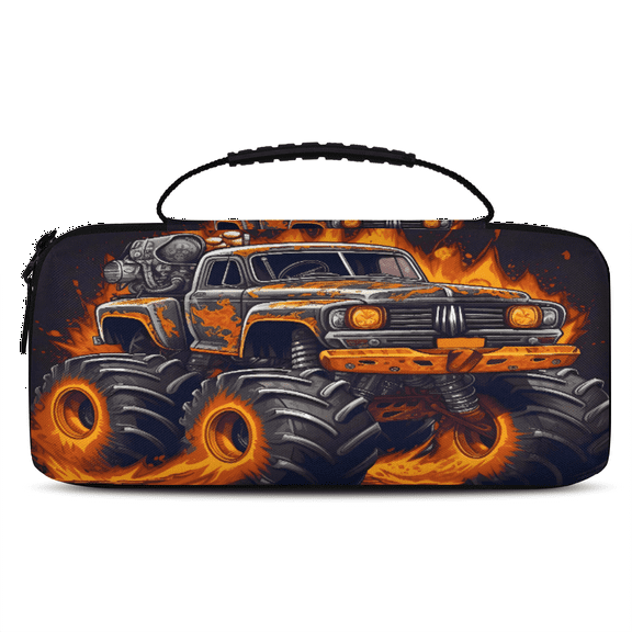 Herdesigns Fiery Monster Car Carrying Case for Nintendo Switch 2 with 20 Game Card Slots, Portable Travel Carry Case for Accessories and Console