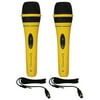 Pair of Professional Portable Microphone with Digital Processing, Steel Construction, Singing Machine, 10 Ft Cable Wired Mic Included, XLR to 1/4, Yellow Karaoke DJ Wired Microphone, Church