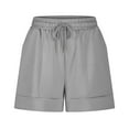 thumbnail image 4 of XuJwPNcy Sweat Shorts Women Summer Casual Drawstring Wide Leg Shorts with Pockets Trendy High Waisted Short Pants, 4 of 7