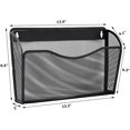 thumbnail image 2 of Magnetic Single Pocket Mesh Hanging File Organizer Vertical Wall Mounted Magazine File Holder Mount Basket Mail Paper Document Folder Organizing for Office Home and School, 2 of 7