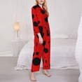 thumbnail image 3 of Picia Ladybug Pattern Pattern Women’s Long-Sleeve Sleepwear Set - Soft 2-Piece Loungewear with Pockets, Comfy PJs for Relaxing Nights-X-Large, 3 of 7