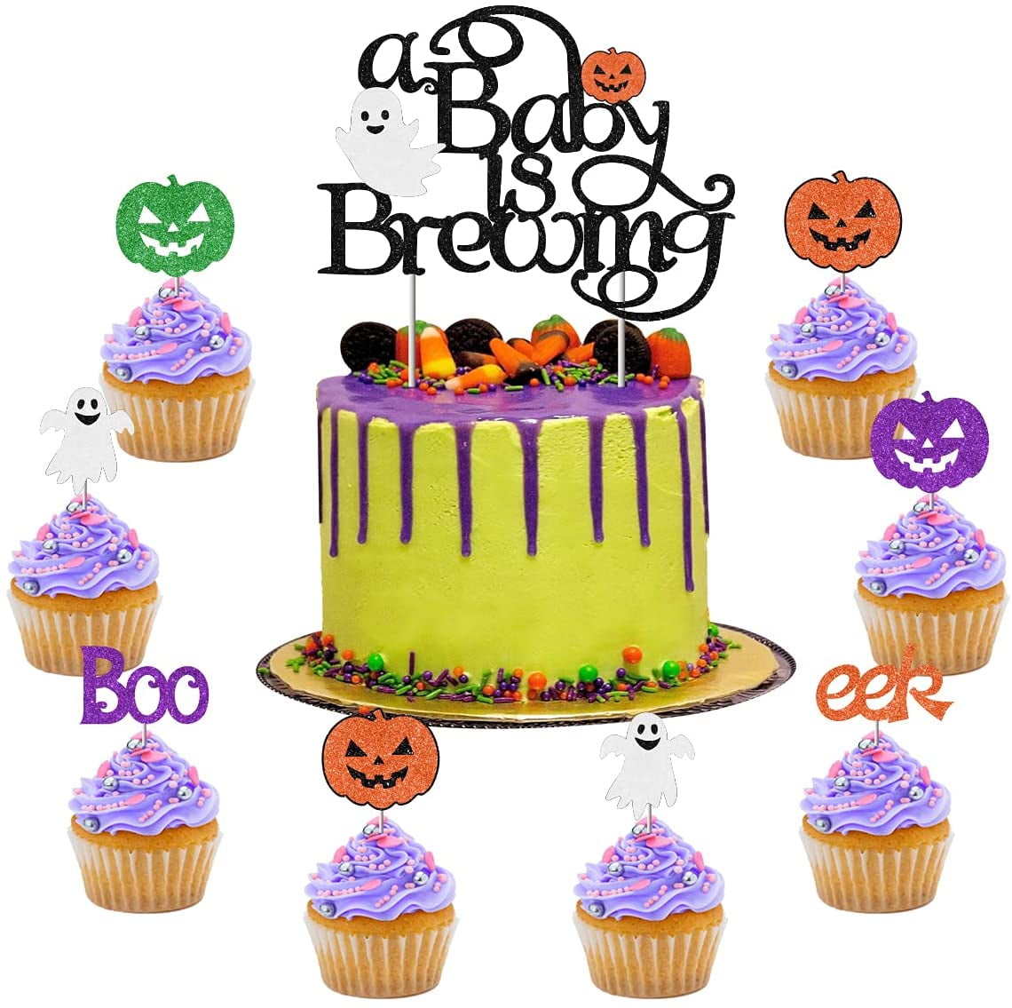 Baby Shower Cake Decorations Neutral A Baby Is Brewing Cake Topper