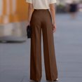 thumbnail image 4 of Women's High Waisted Wide Leg Dress Work Pants | Business Casual Office Trousers, Elastic Waist Pleated Dressy Flowy Palazzo Slacks, Fall Summer Teacher Interview Outfits, L, 4 of 4