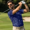 thumbnail image 4 of Uorisanigo Starry Sky Couples' Golf Outfits Men Zipper Shirt Breathable Dry Fit Golf Athletic Shirt and Womens Golf Dress with Shorts and Pockets Sleeveless Athletic Dresses, 4 of 8