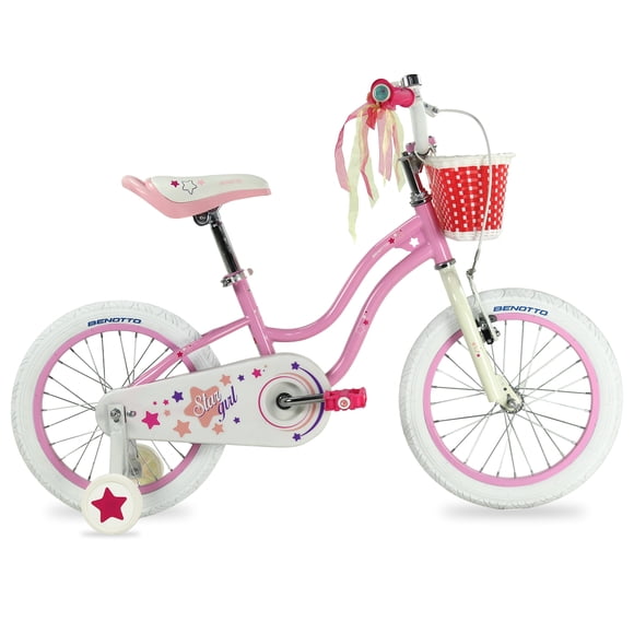 Bicicleta BENOTTO BMX STAR GIRL R16 1V. Niña Frenos “V”/Contrapedal Acero Rosa/Blanco Talla:UN