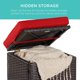 thumbnail image 4 of JJUN Set of 2 Wicker Ottomans, Multipurpose Outdoor Furniture for Patio, Backyard, Additional Seating, Footrest, Side Table w/Storage, Removable Cushions - Red/Brown, 4 of 8