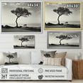 thumbnail image 4 of Designart "Monochrome Coastal Horizon With A Solitary Tree" Coastal Minimalism Floater Framed Wall Art Prints, 4 of 5